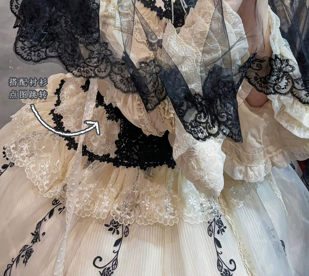 AuroraBorealis~Moonshadow~Gorgeous Wedding Lolita Dress Set Embroidered JSK SK and Bodice 41640:708770