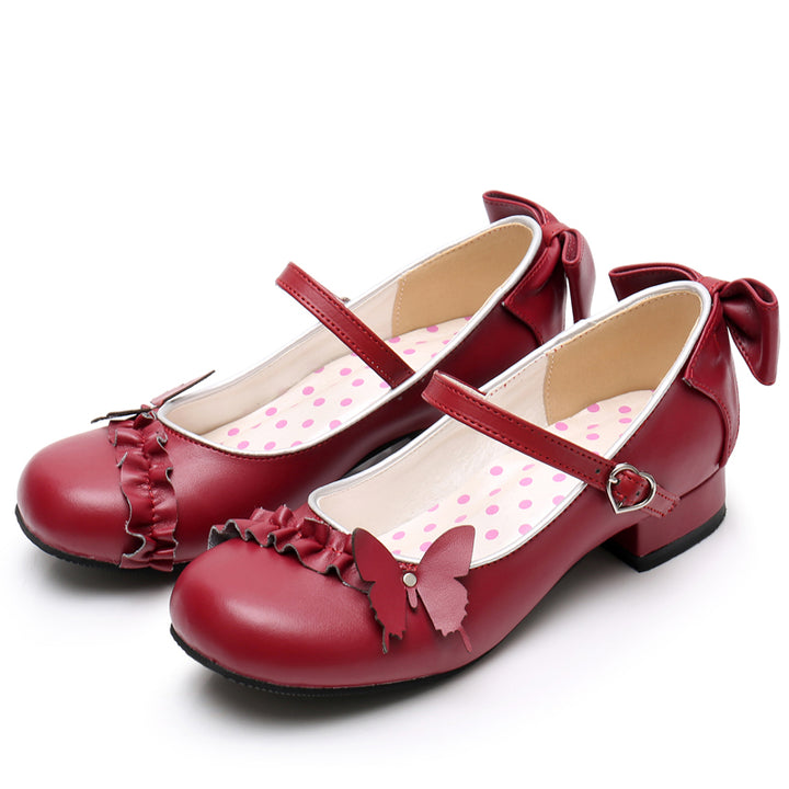 Sosic~Stand Still and Don't Fly~Daily Sweet Lolita Round Toe Handmade Shoes   