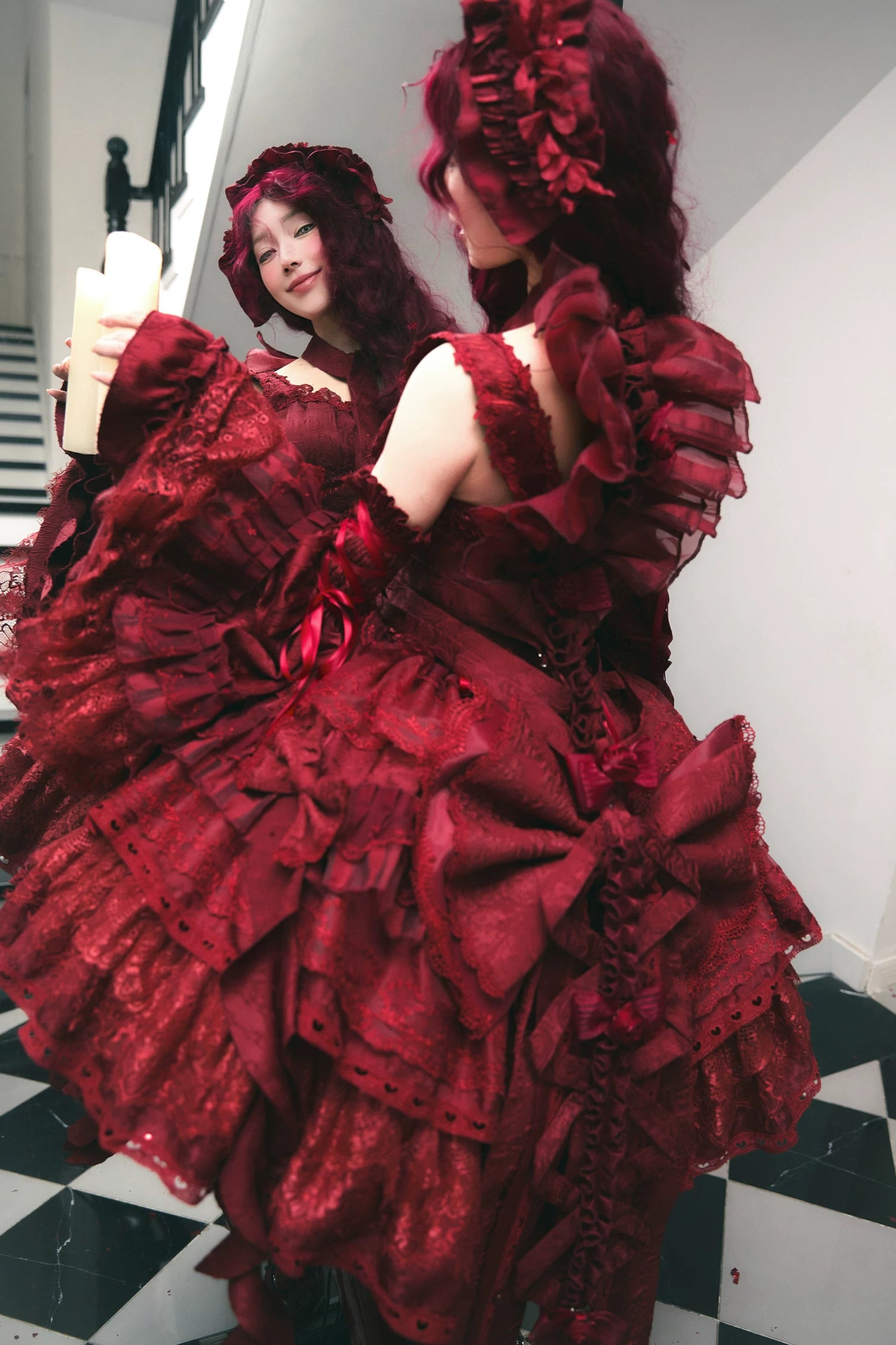 Jormungand - Snake Skeleton Inspired Back Accessory, Detachable Bows