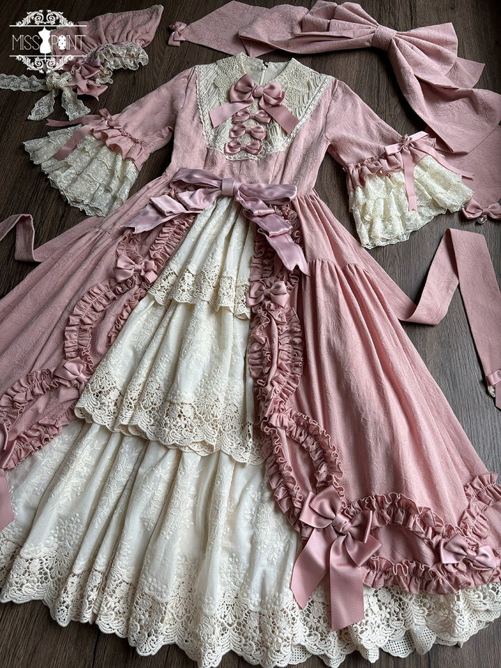 Miss Point~Lilyka Garden~Classic Lolita OP Dress Elegant Floral Wall Princess Sleeve 38832:606222