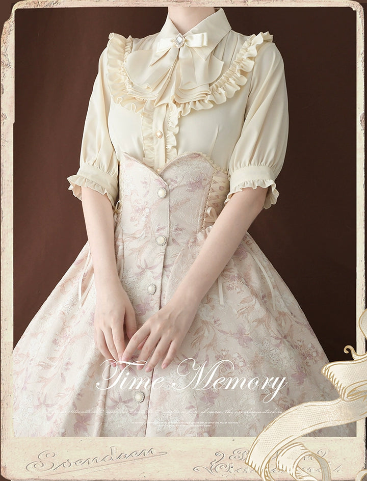 Time Memory~Earl Girl~Chiffon Classic Lolita Shirt with Mid-Length Mutton Sleeves