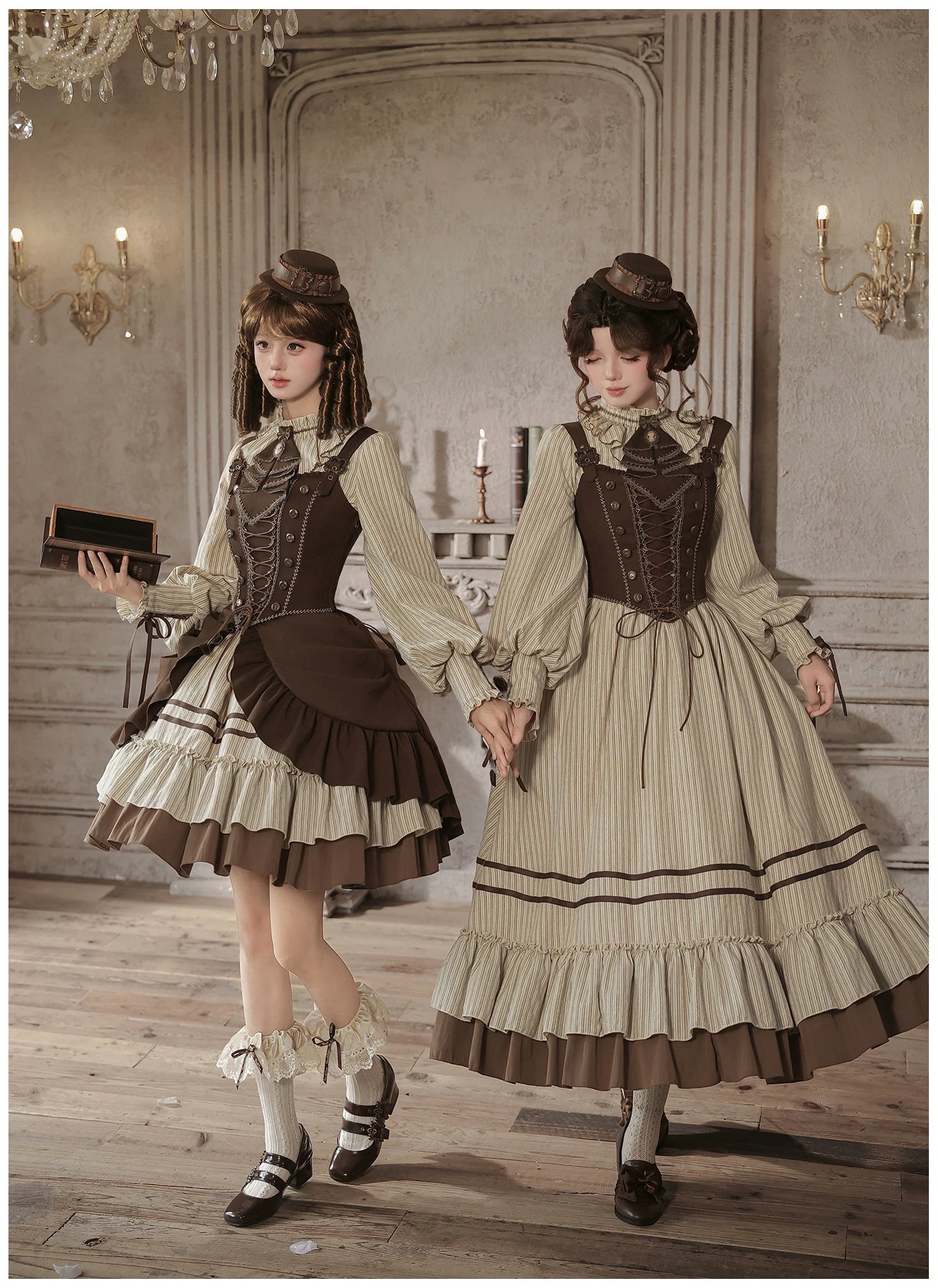 At Sunset - Fall Classic Lolita OP Dress Set, Bustier & Overlayer 45930:868545