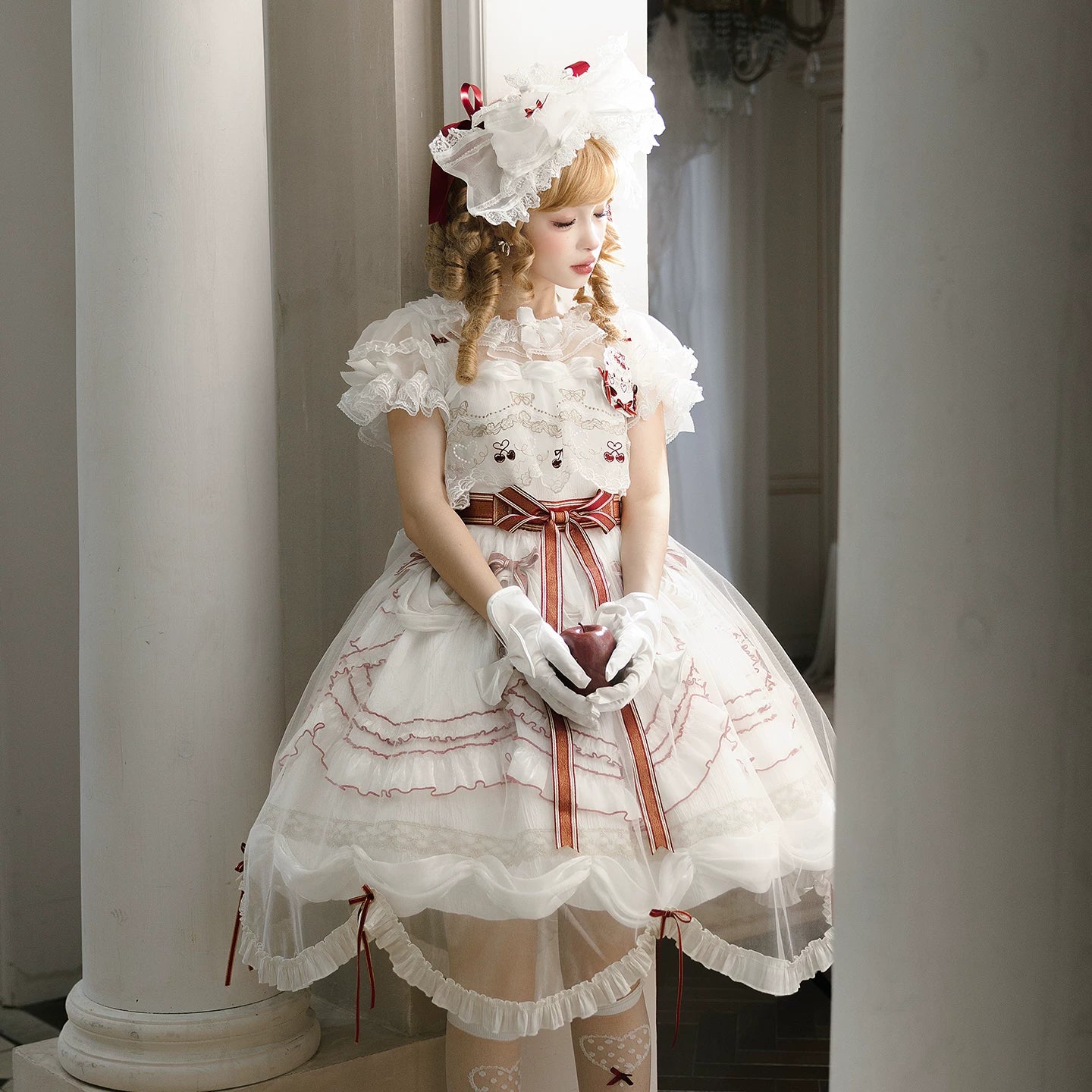Cherry Cake - Tiered Sweet Lolita OP, Wedding Dress 44359:805626