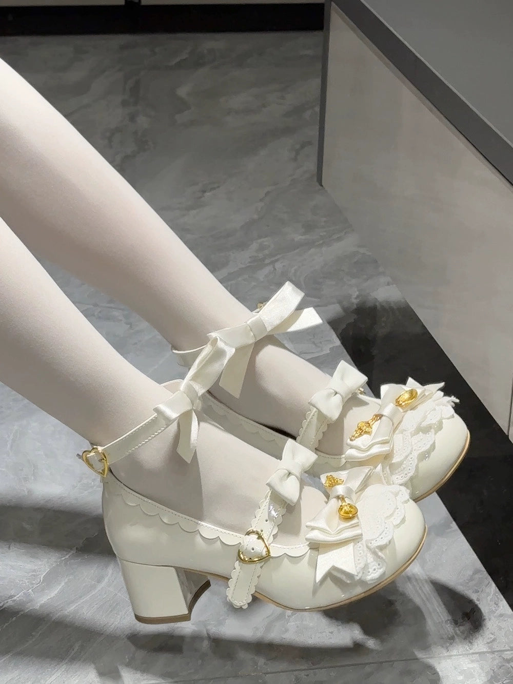 Beauty Bunny - Mousse Roll - Sweet Lolita Heel Shoes, Round Toe