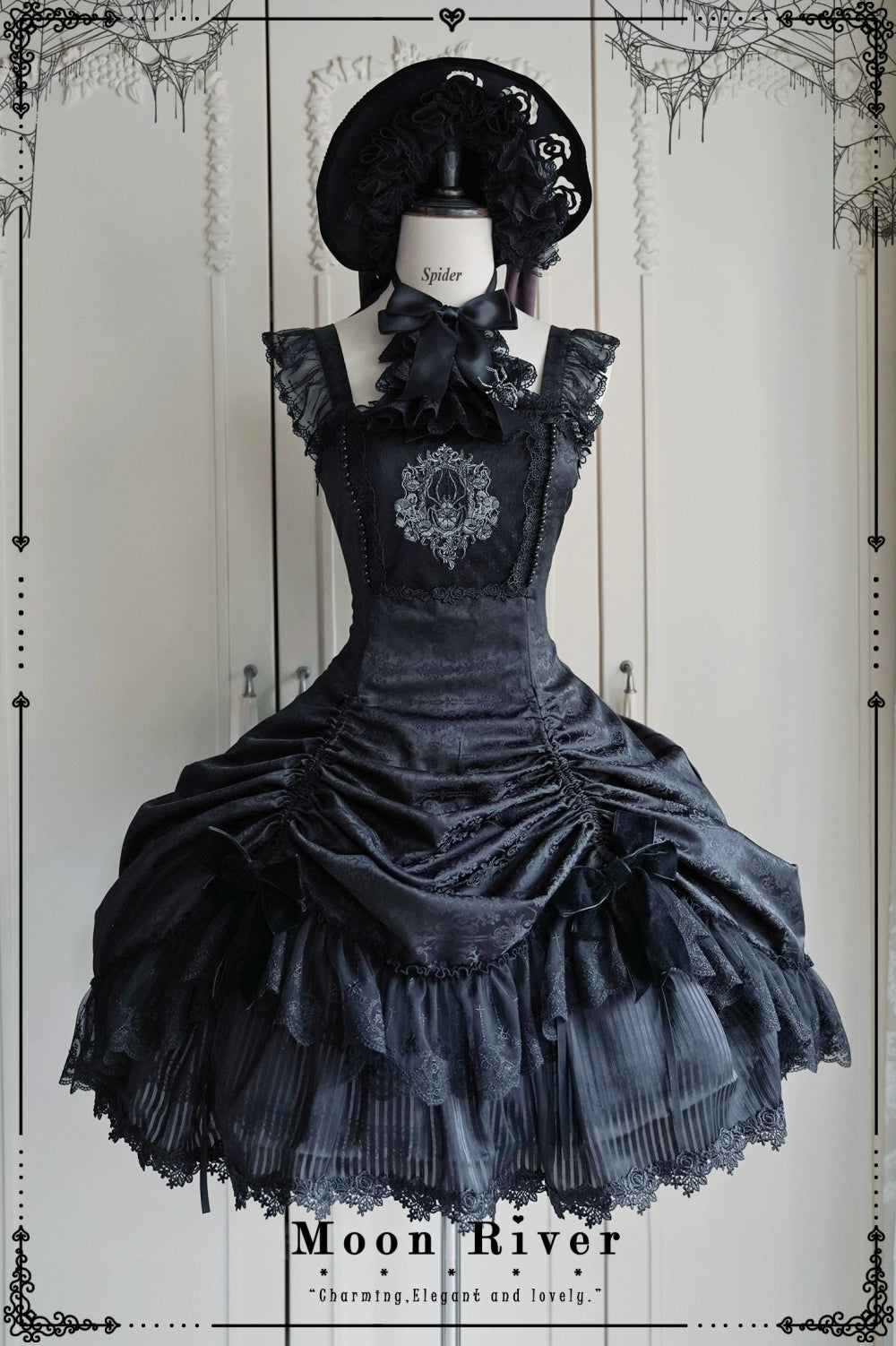 Moon River - Moonlit Spider - Gothic Lolita SK & JSK Dress Outfit Set 44232:799630