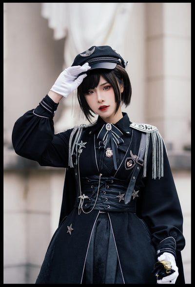 Susin Lolita~Alpha~ Black Military Ouji Lolita Waistband black size 0  