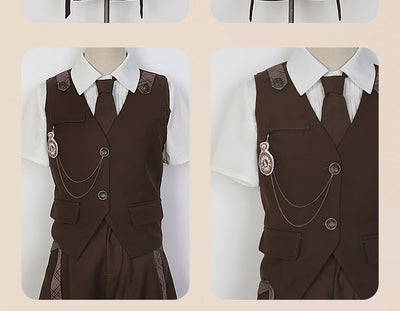 Letters from Unknown Star~Ouji Lolita Brown Short Set S vest 