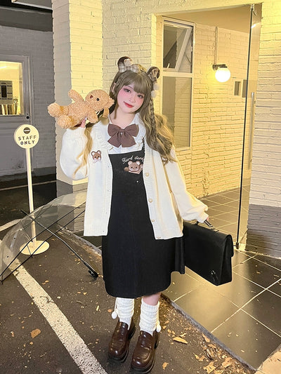 Yingtang~Plus Size Lolita Dress Denim Skirt Suit   