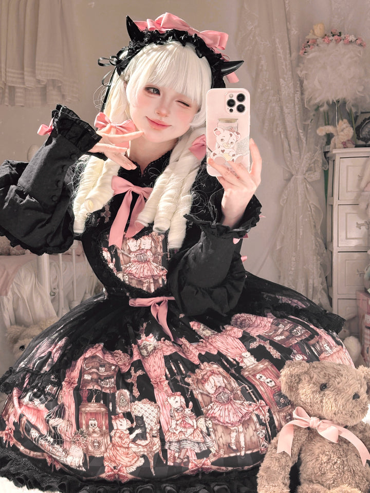 Uncle Wall Original~Missing Lamb Case~Gothic Lolita Dress Set with Sheep Prints 42971:760788