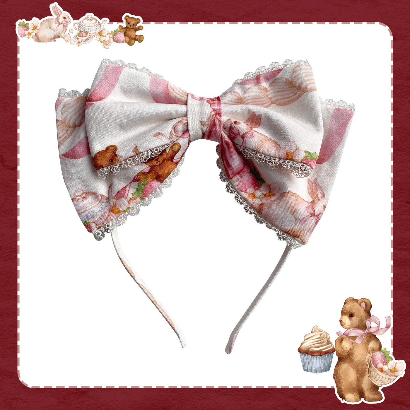 3 Puppets~Midsummer Fairy Tale~Sweet Lolita Jumper Dress Elegant OP S Headband - Ivory 