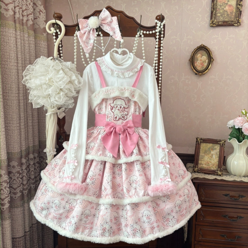 Suiyi - Whimsy Lamb - Pluff Kawaii Lolita JSK, Lamb Print and Embroidery (L M S) 44266:801580