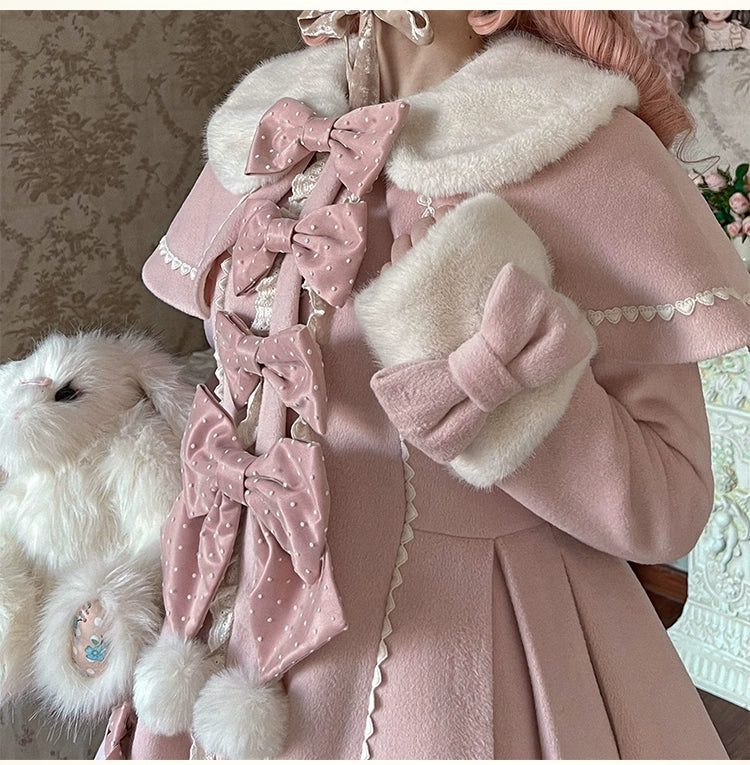 Sakurahime~Sweet Cookie~Sweet Lolita Coat Detachable Cape Pastel Outwear   