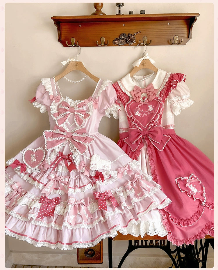 Mademoiselle Pearl~Bow Bunny~IP Collab Sweet Lolita OP Dress Bow JSK OP 38022:578676