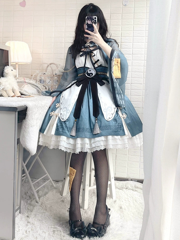 OCELOT~Qi Lolita JSK Suit Chinese Taoism Lolita Dress Set 40644:671750