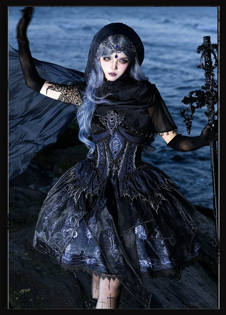 Bone Dragon - Gothic Lolita Corset JSK Dress Set with Embroidery 45654:856862