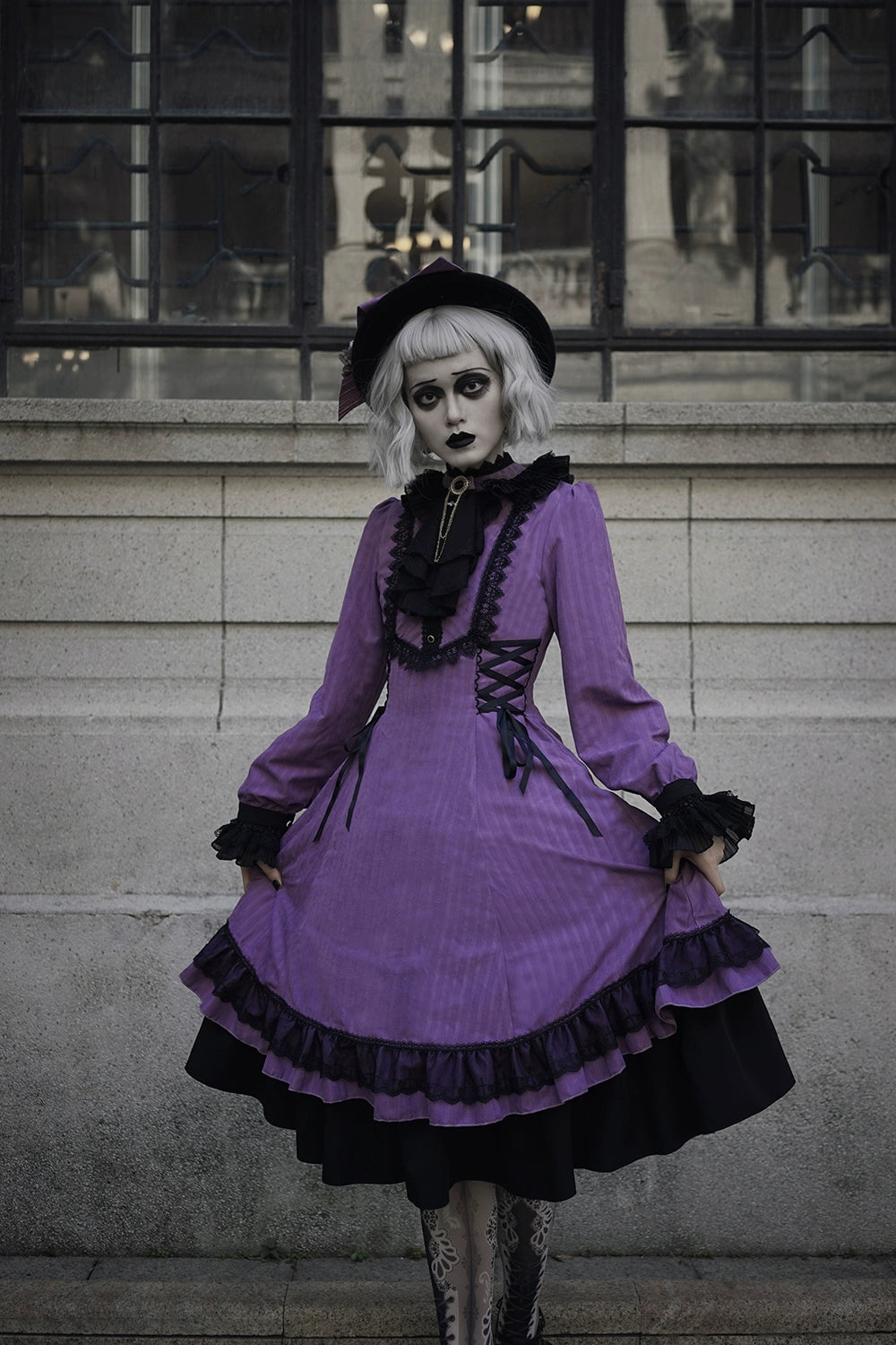 Miss Point~Perintz Manor~Gothic Lolita OP Long Sleeve Retro Lolita Dress 39904:642700