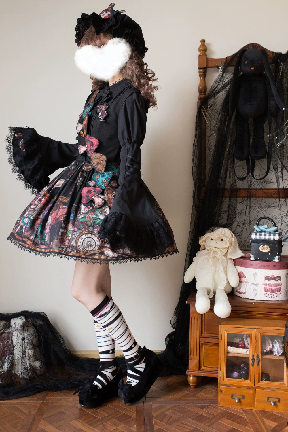 Frozen in time~Rabbit Kingdom~Gothic Lolita JSK Suit Printed Lolita Dress