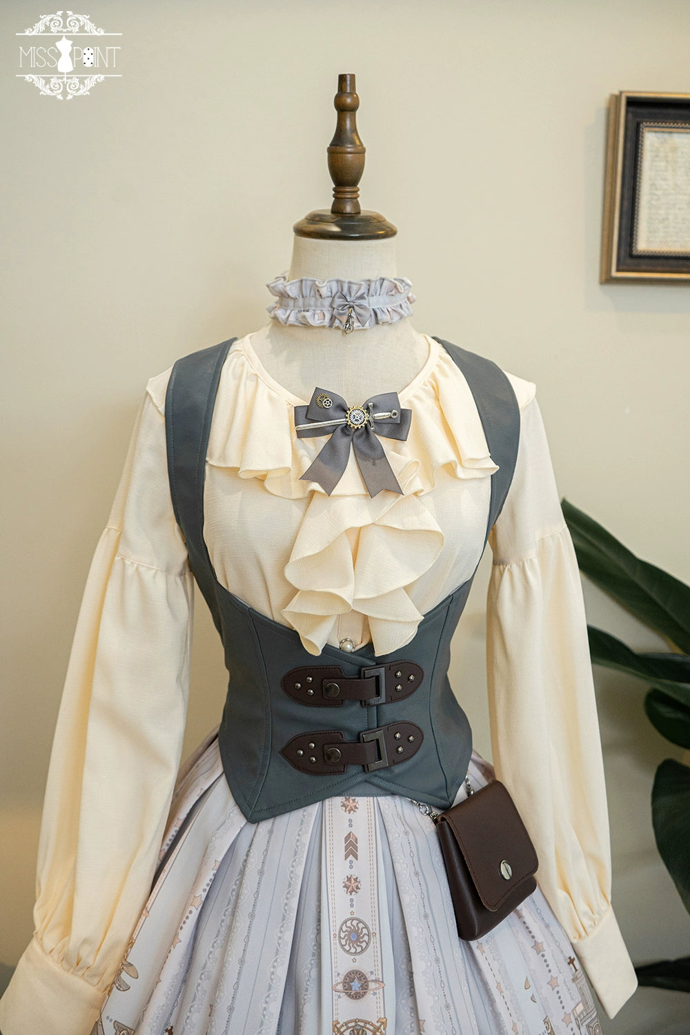 (BFM)Miss Point~Demon Hunter's Diary~Gothic Lolita PU Leather Vest 33588:429934