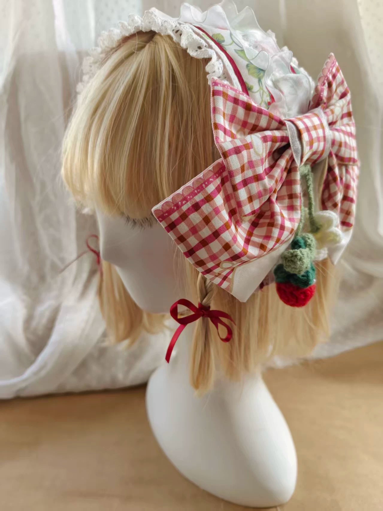 Cranberry and Lucky Clover - Cotton Sweet Lolita JSK Dress, Strawberry and Floral Print 45296:846327