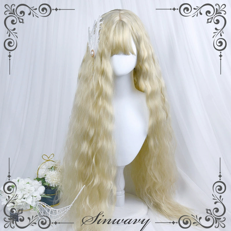 Sinwavy - Waltz - Elegant Lolita Long Curly Wig Multicolors beige gold