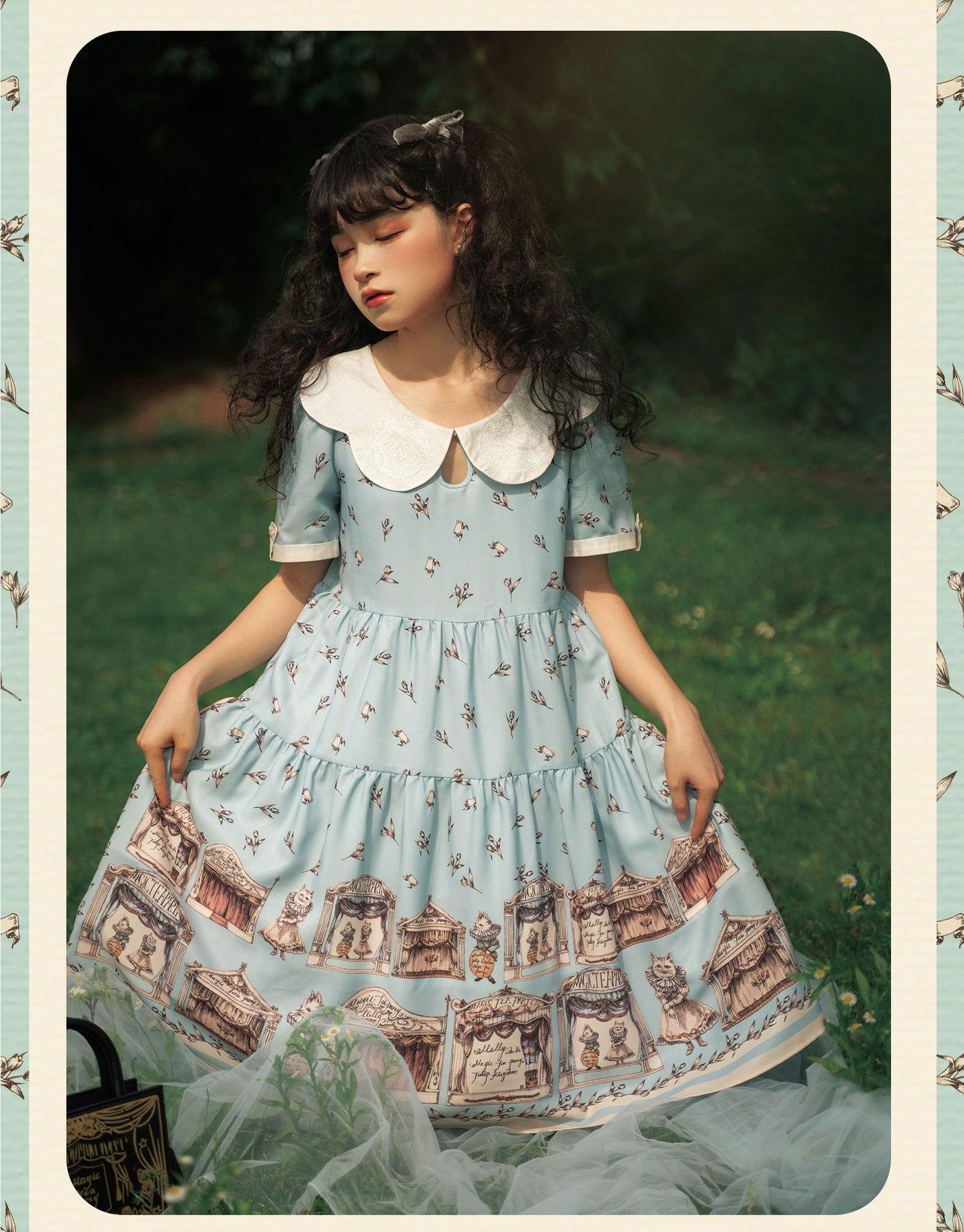 Magic Tea Party~elegant Lolita A-Line Printing OP Dress   
