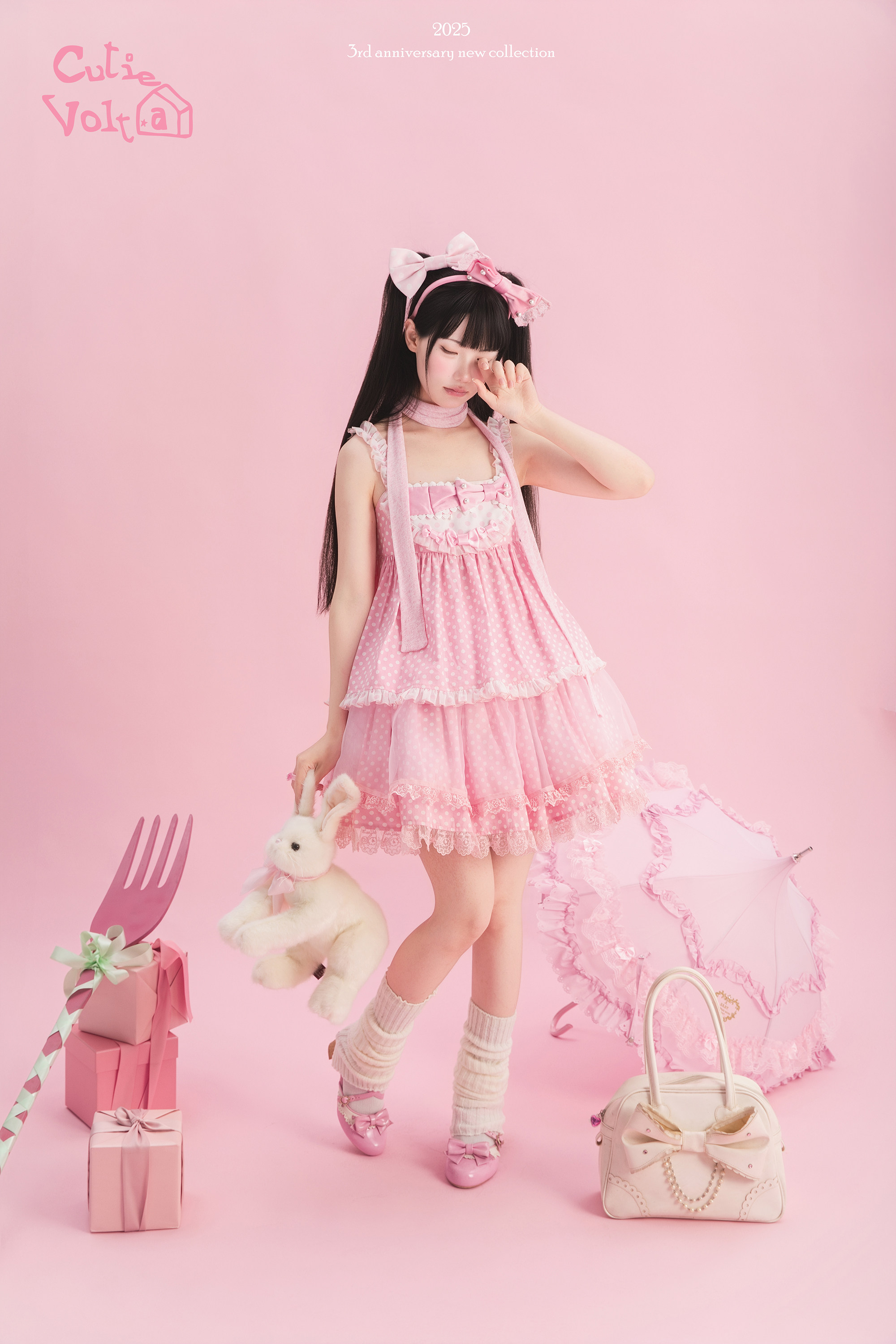 Candy Cottage - Old School Lolita Polka Dot Dress & Top Skirt Set 45522:851825