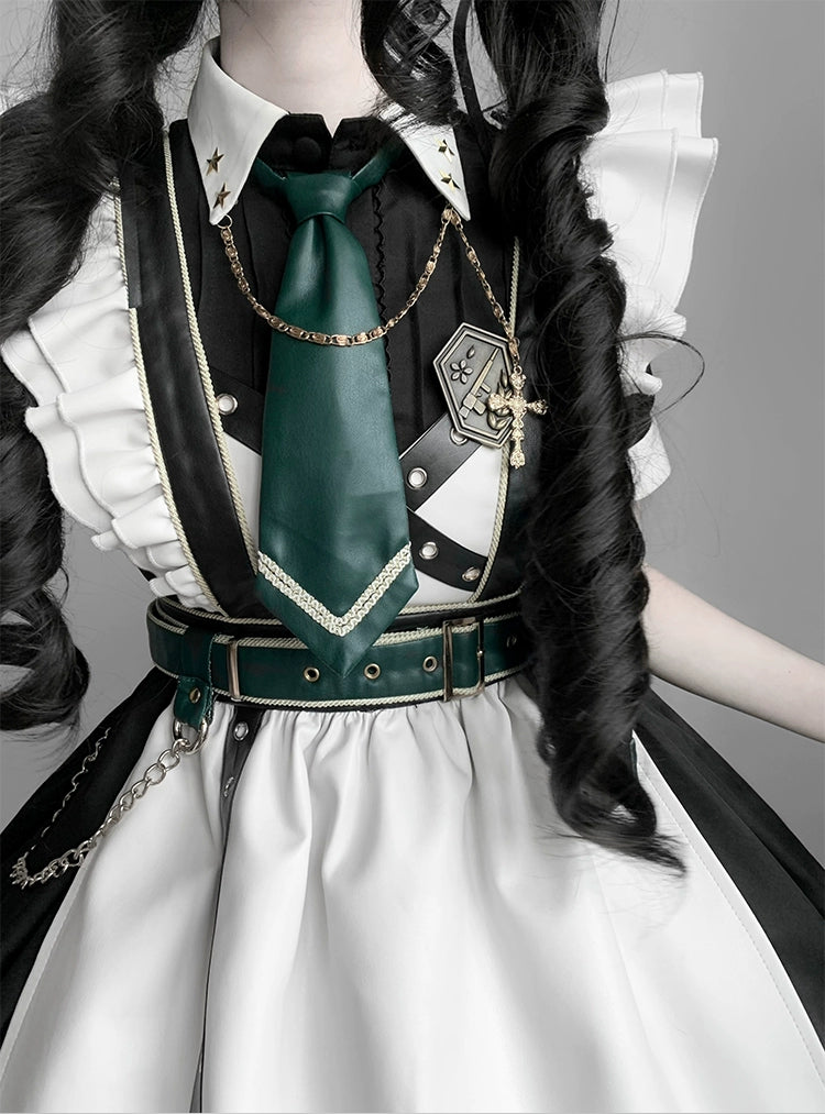 Forest Fluorescent Carps~Girl's Weapon~Military-Inspired Maid Lolita OP Suit