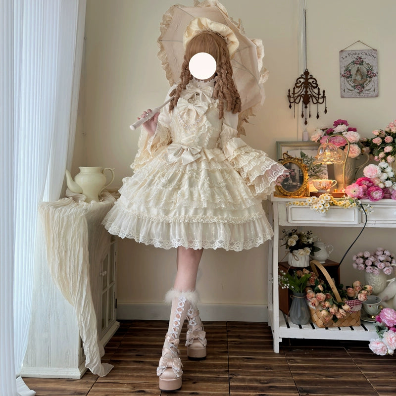 Hanguliang~Love and Heart Palpitations~Wedding Lolita JSK Bridal Lolita Dress   