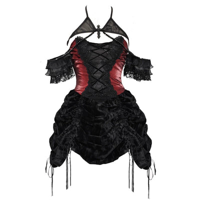 Blood Supply~Duchess~Gothic Lolita JSK Velvet Spider Web Drawstring Dress Velvet JSK + Spider web halter S 