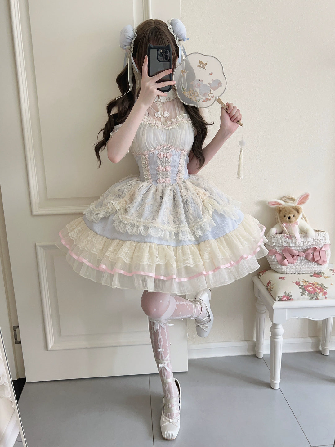 Sugar Girl~Hua Ji Fu Lei~Chinese Style Lolita JSK Dress Ballet Style Innerwear Set   