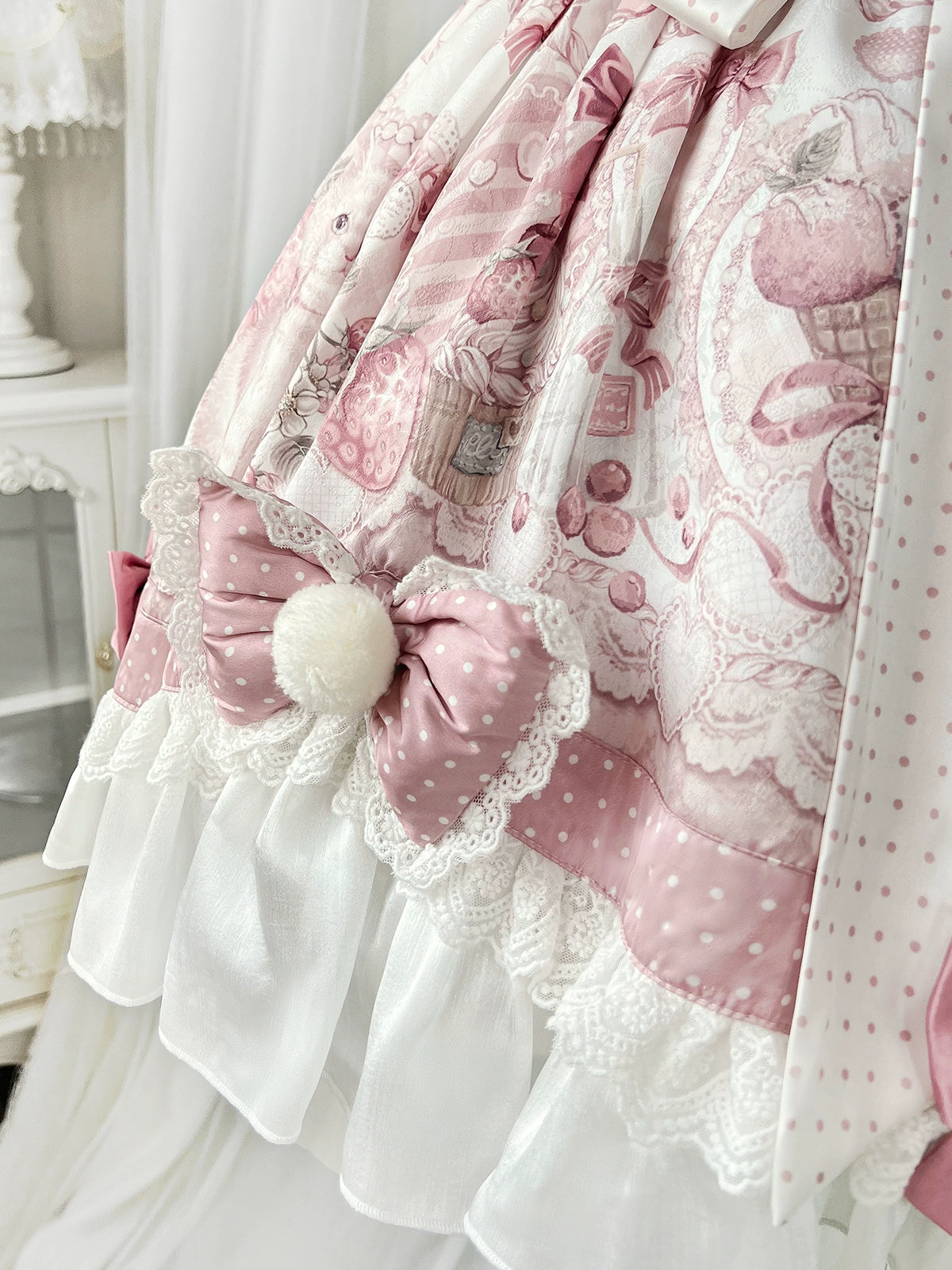 Matutu - Dessert Catlets - Sweet Lolita JSK, Strawberry And Cat Prints