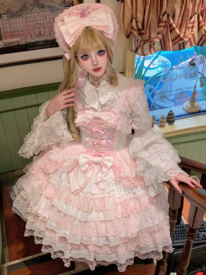 Sugar Girl~Love Overture~Sweet Lolita JSK Suit Tiered Ruffles Dress