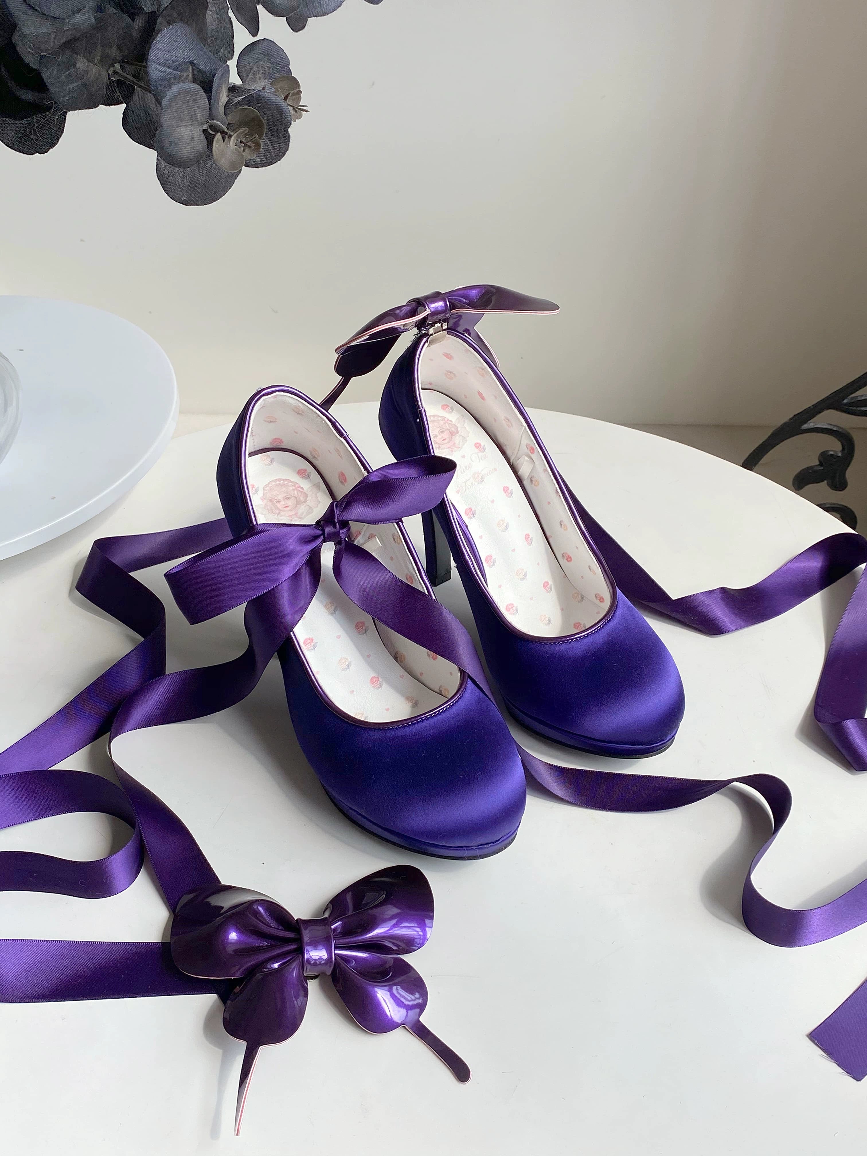 Pure Tea For Dream~Butterfly Specimen~Ballet Style Lolita Shoes Elegant Platform Lolita Heels 40134:650418