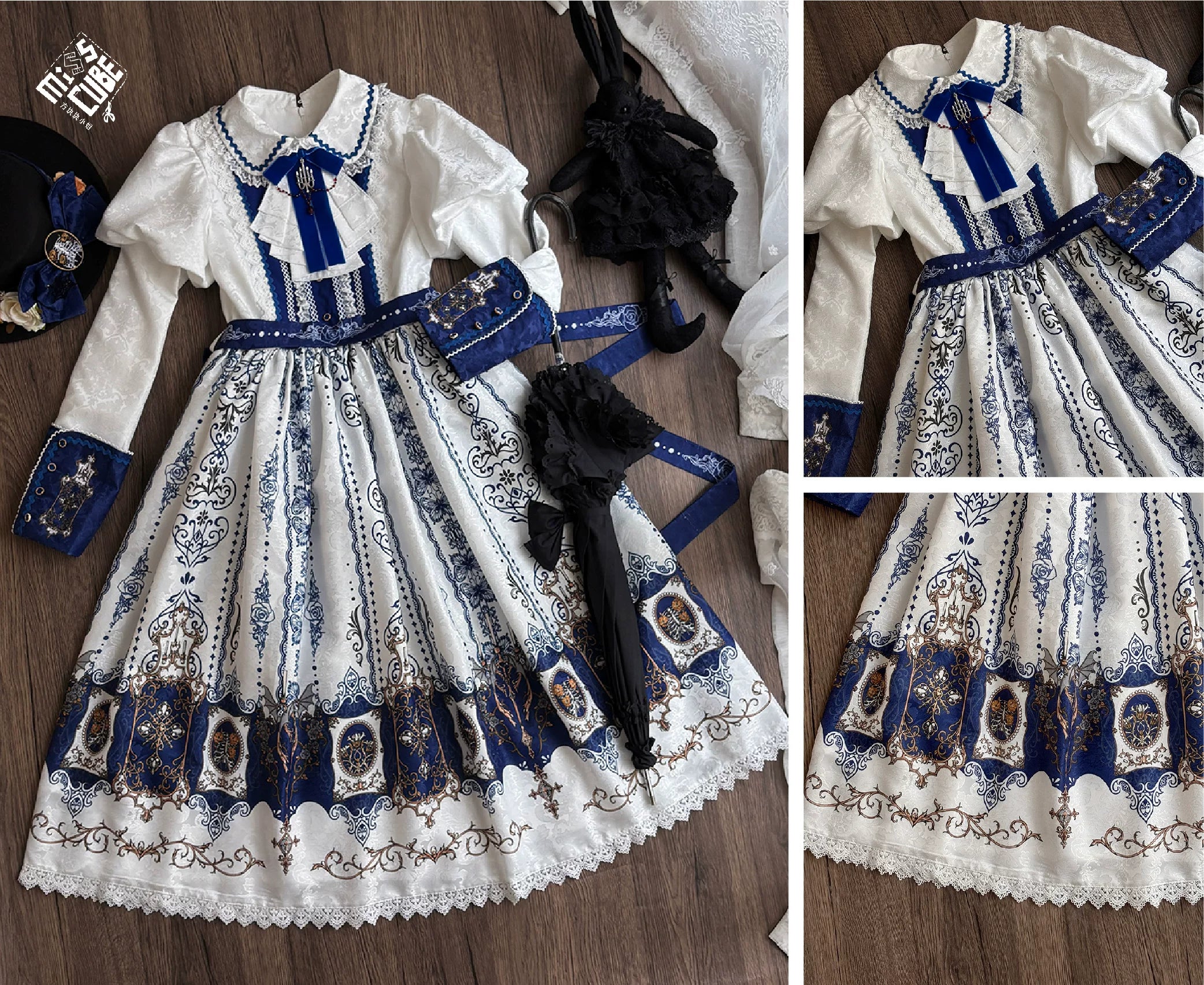 Blood Night Lantern - Jacquard Gothic Lolita Dress, Juliet Sleeve 44543:812295