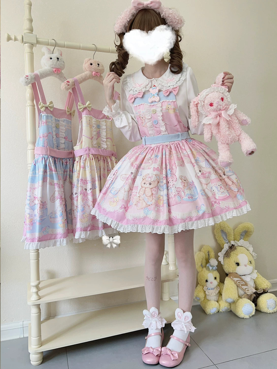 Bear Sweet - Printed Sweet Lolita Salopette Dress 44870:829506