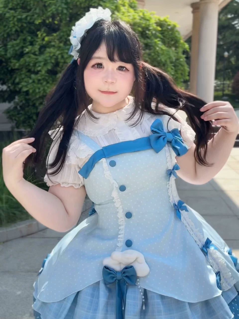 Glass Bottle - Sweet Lolita JSK Dress Set, Polka Dot & Bow Details 45792:862873