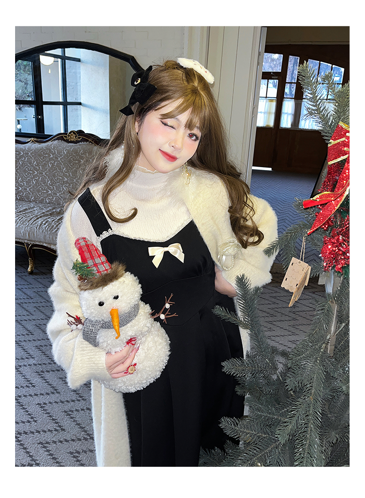 Yingtang~Sweet Lolita Coat Plus Size Lolita Dress Set XL black strappy dress 
