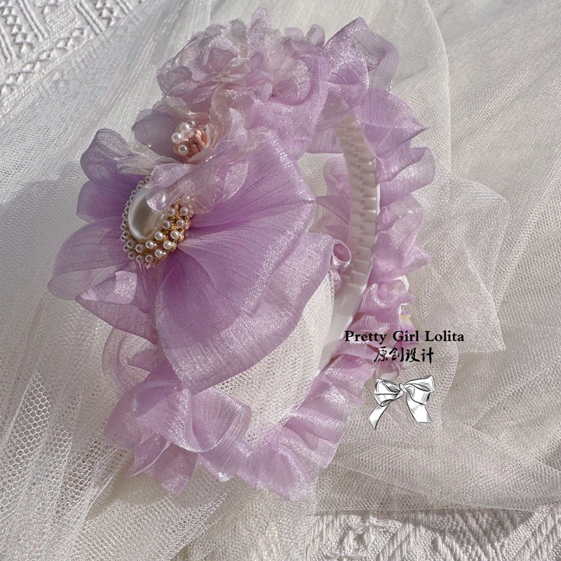 Pretty Girl Lolita~Purple Lolita~Kid Lolita Accessory Vintage Headdress and Straw Hat   