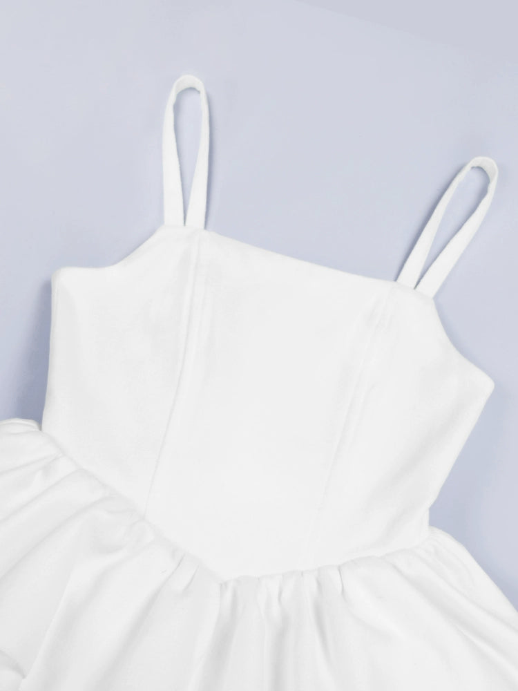 With PUJI - White Choco - Winter Kawaii Lolita JSK Dress Set, Fluffy Accents 44246:801081