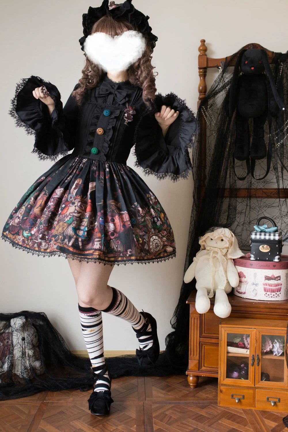 Frozen in time~Rabbit Kingdom~Gothic Lolita JSK Suit Printed Lolita Dress