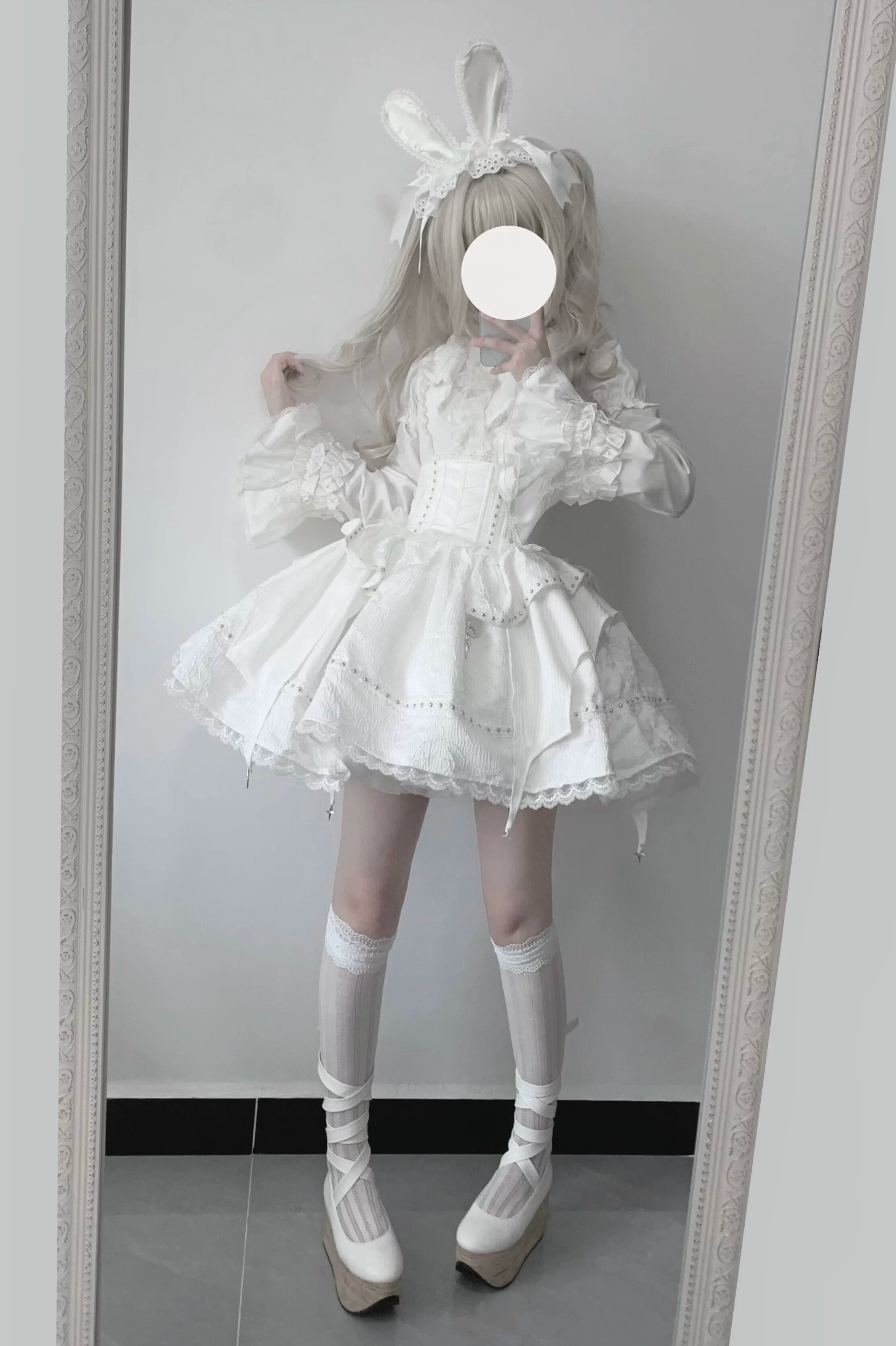 Gothic Lolita Shirt, Detachable Flared Sleeves 44490:813229