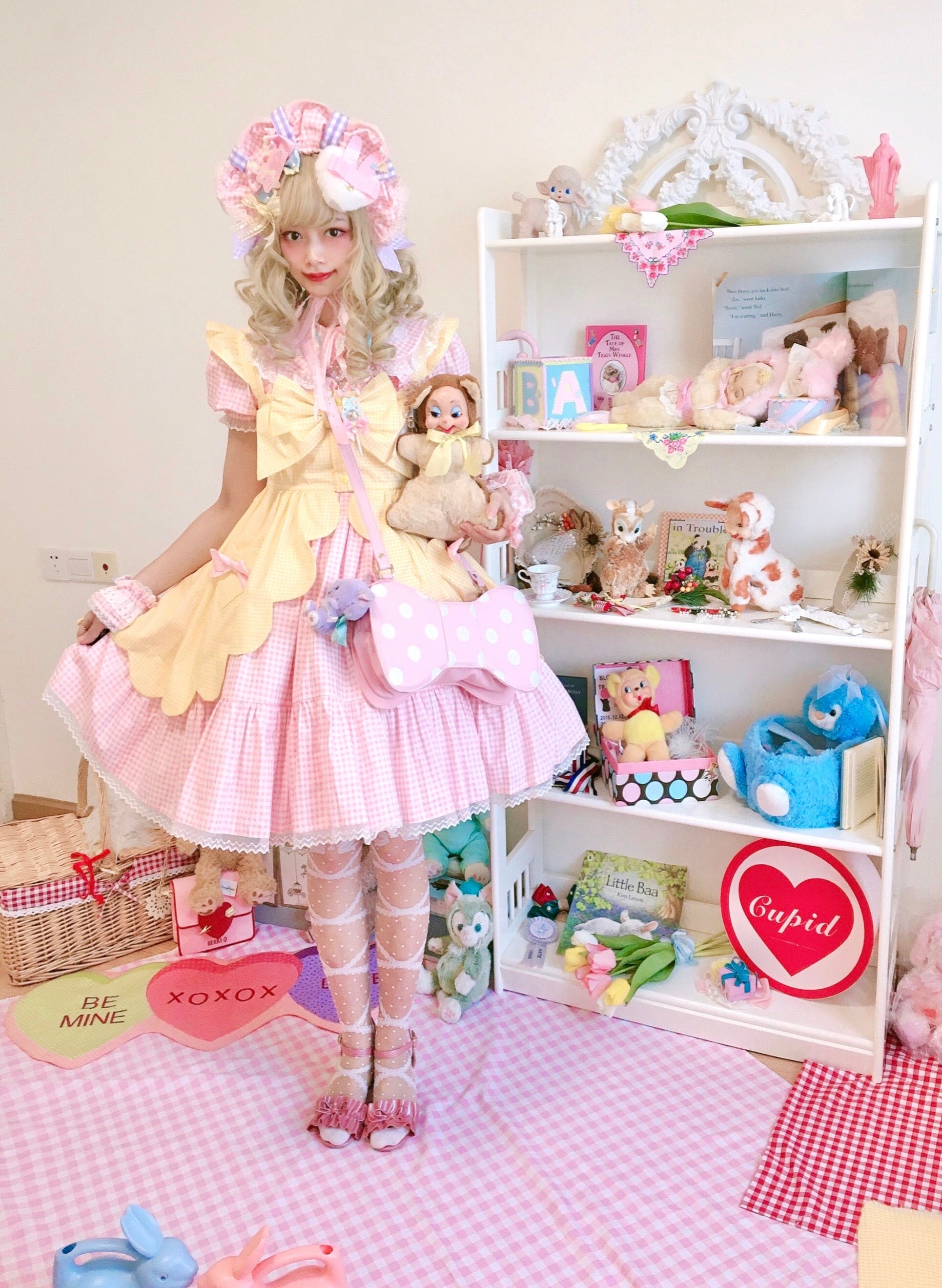 Fluff Mollie~Split Pea Breakfast~Kawaii Lolita Cotton JSK 16742:748953
