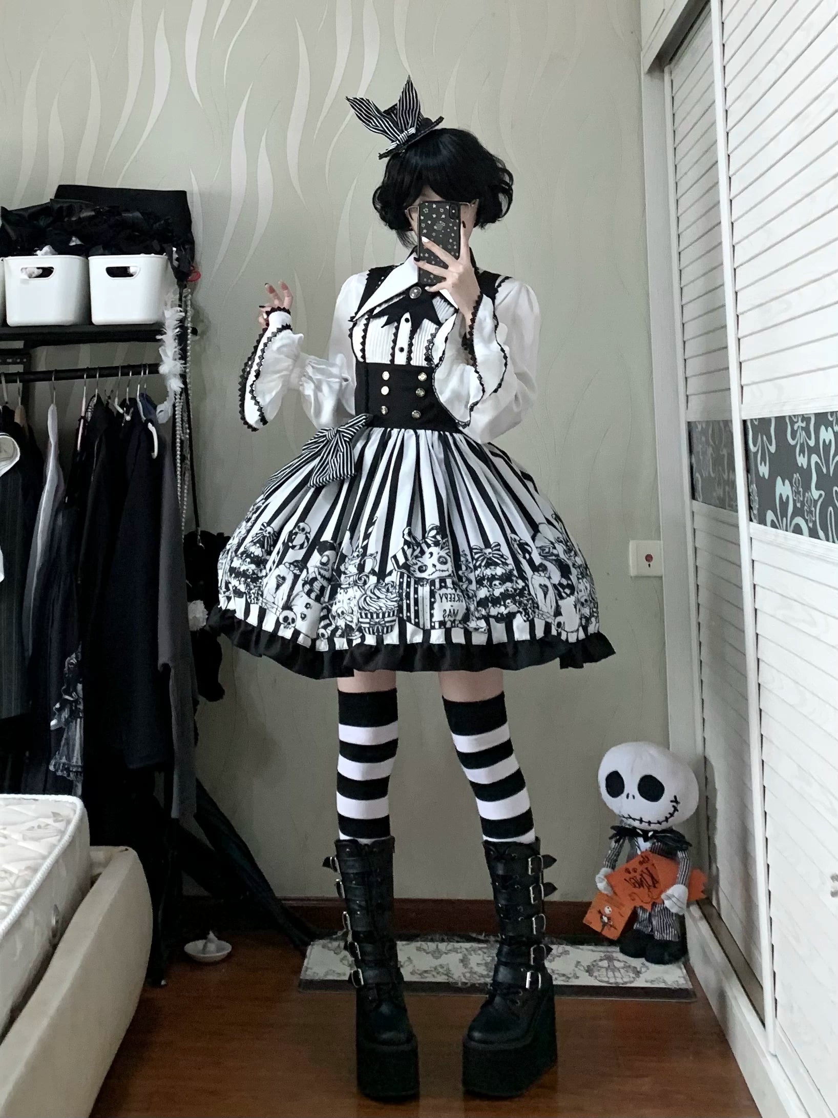 Strange Christmas - Striped Gothic Lolita JSK, Bust Supporting Dress 44412:807181