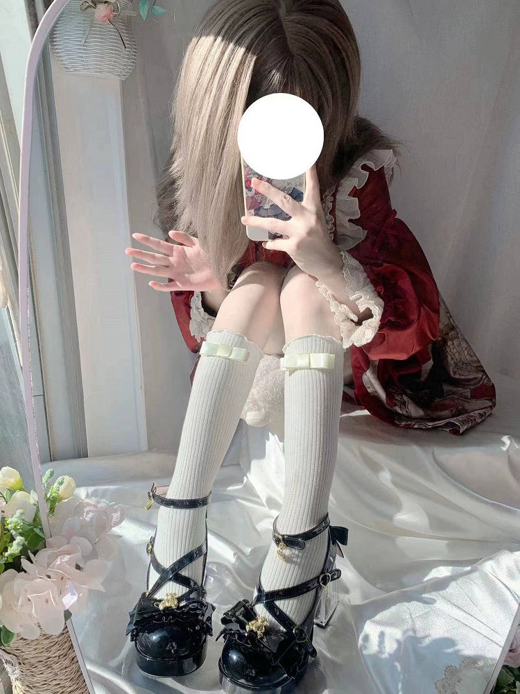 Meng Ka Jiang - Dreamy Bear - Sweet Lolita Shoes, Transparent Heel With Embedded Bear