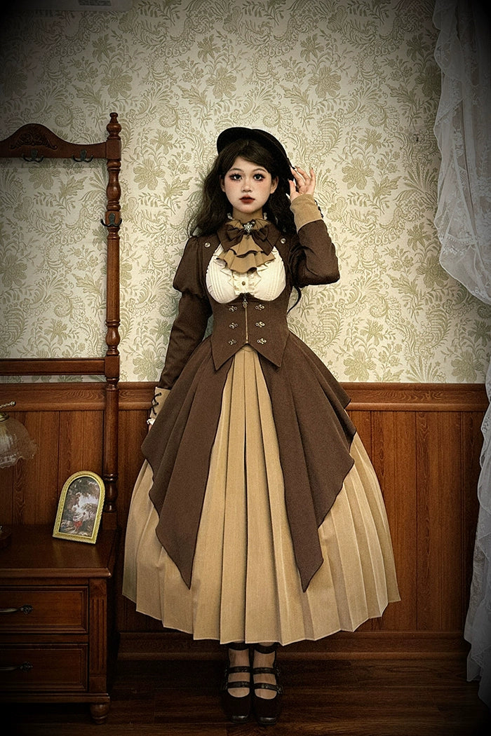 (BFM)Alice Girl~Two-Piece Lolita Dress~Detective Butler Blazer Long Sleeve OP   