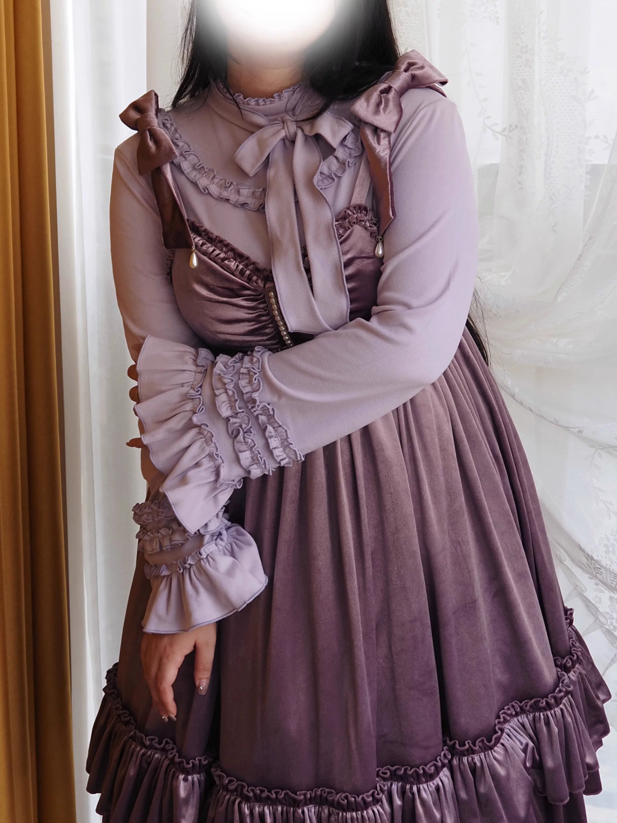 Fruit Tart - Autumn Sweet Lolita Long Sleeve Blouse, Ruffle Detail 45972:869981