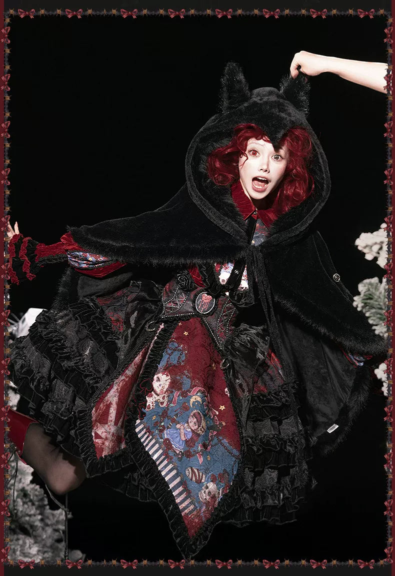 Werewolf Slayer - Gothic Lolita Shirt & Suspender SK Dress Set, Tiered Skirt 44541:811991