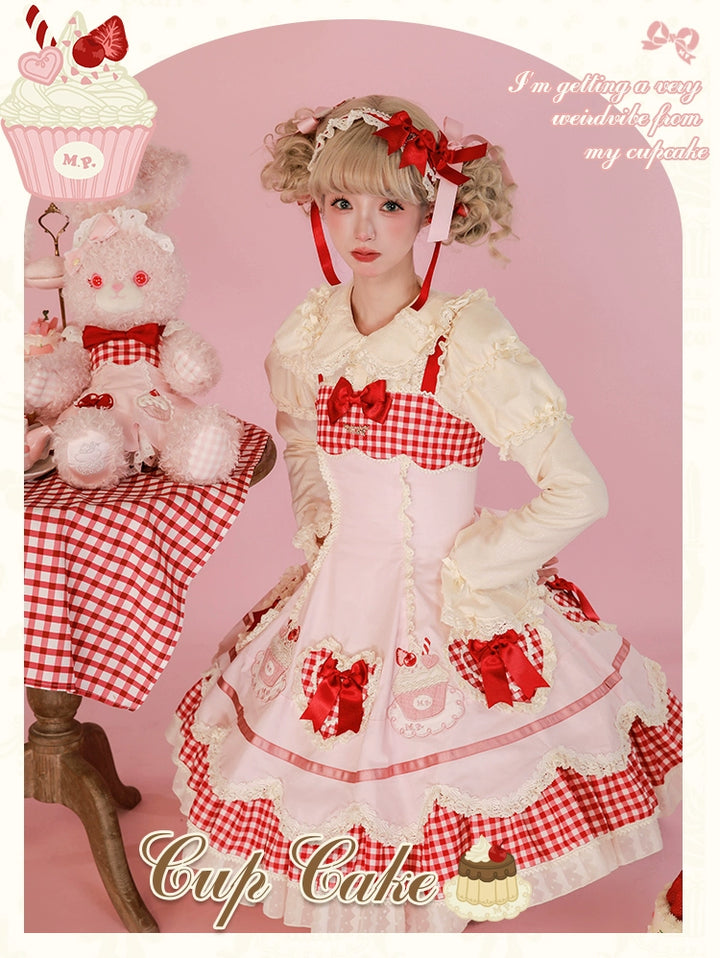 Mademoiselle Pearl~Cup Cake~Sweet Lolita OP Dress Kawaii Lolita JSK SK   