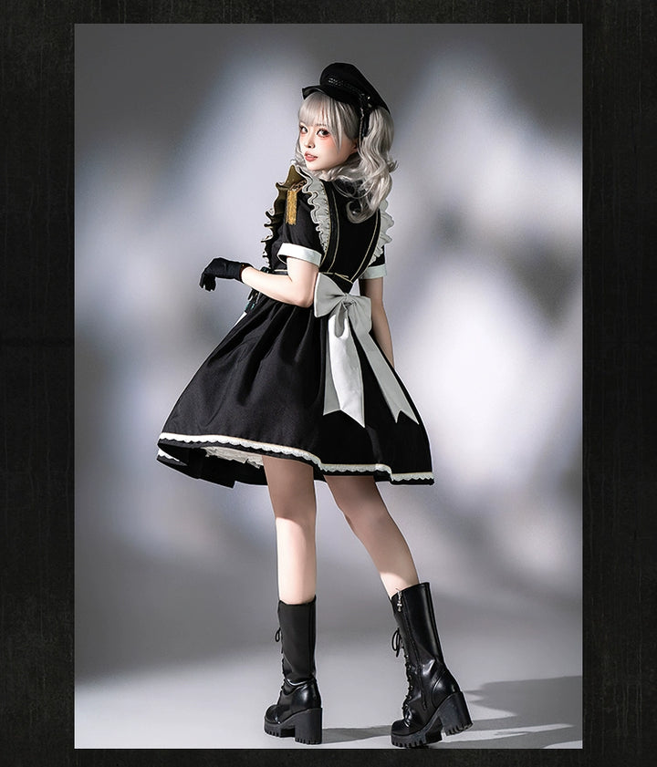 Forest Fluorescent Carps~Girl's Weapon~Military-Inspired Maid Lolita OP Suit