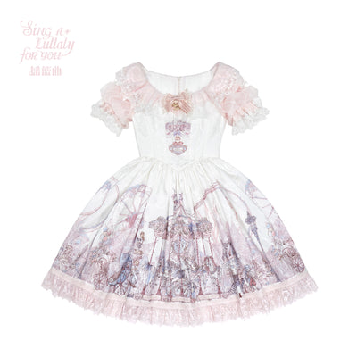 (BFM)Lullaby~Dream Playground Sweet Lolita OP Dress White-XS (pre-order, 7-8 months need to wait)  
